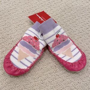 NWT Hanna Andersson Slipper Socks Sz. 1-2 Pink Ice Cream Cones